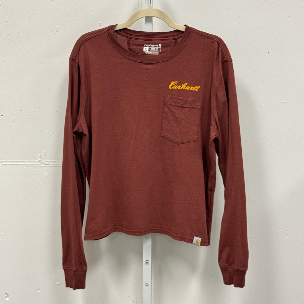 Carhartt Women's Medium Loose Fit Lightweight Long-Sleeve T-Shirt Graphic Script - Picture 1 of 8